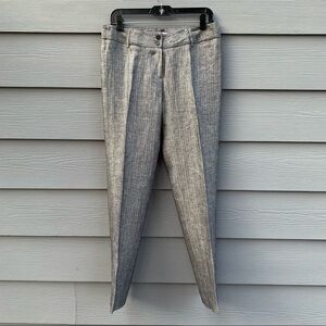 NWT Yumi Mazao Minima Flash Chevron linen flax pants trousers